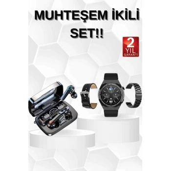 CEYLAN ADAM Kulak İçi Kablosuz Bluetooth Kulaklık ve NFC ve GPS Özellikli Akıllı Saat Alarm ve Titreşim