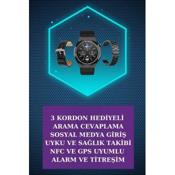 CEYLAN ADAM Kulak İçi Kablosuz Bluetooth Kulaklık ve NFC ve GPS Özellikli Akıllı Saat Alarm ve Titreşim