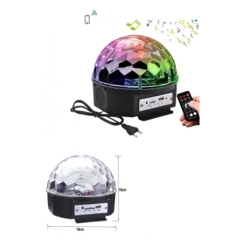 CEYLAN ADAM Led Işık Disko Topu Bluetooth Hoparlörlü USB Müzik Çalar Kumandalı