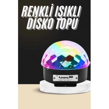 CEYLAN ADAM Led Işık Disko Topu Bluetooth Hoparlörlü USB Müzik Çalar Kumandalı