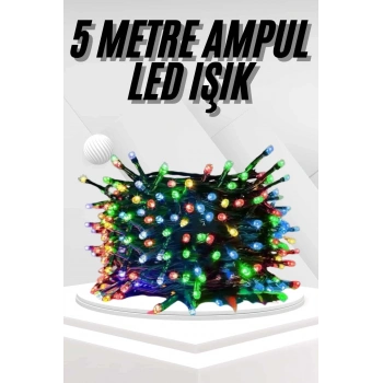 CEYLAN ADAM Ledli Fişli Led Dekor Lambası 5M RGB Yılbaşı Ağacı Işığı