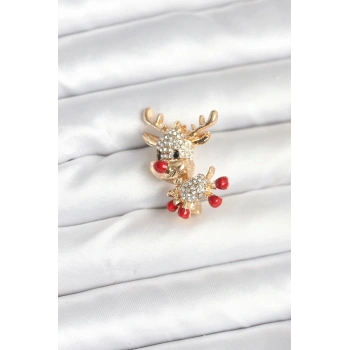 CEYLAN ADAM Noel Geyiği Model Yılbaşı Temalı Broş