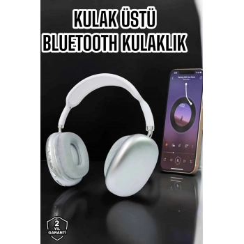 CEYLAN ADAM P9 Plus Kablosuz Kulak Üstü Bluetooth Kulaklık Beyaz Mikrofonlu Kulaküstü Kablosuz Kulaklık