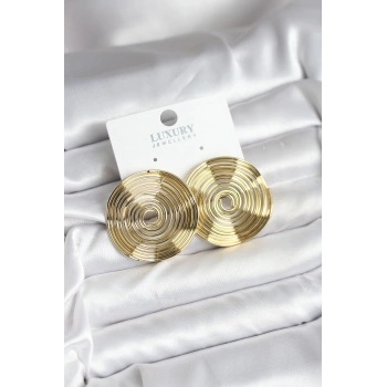CEYLAN ADAM Pirinç Gold Renk Circle Model Kadın Küpe
