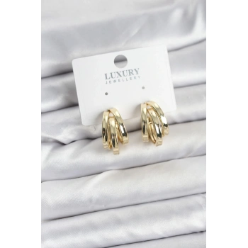 CEYLAN ADAM Pirinç Gold Renk Vintage Halka Model Kadın Küpe