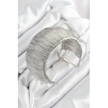 CEYLAN ADAM Pirinç Tel Sarma Model Gümüş Renk Kadın Bileklilk