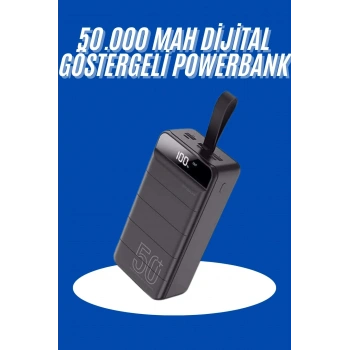 CEYLAN ADAM Powerbank 50.000 Mah Dijital Göstergeli Taşınabilir 4 Portlu Hızlı Powerbank