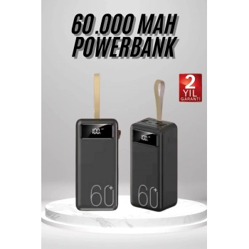 CEYLAN ADAM Powerbank 60.000 Mah Taşınabilir Şarj Hızlı El Fenerli Dijital Göstergeli