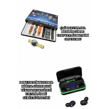 CEYLAN ADAM Powerbank Bluetooth Kulaklık Ve Akıllı Saat 7 Kordonlu Metal Kordon Plastik Kordon