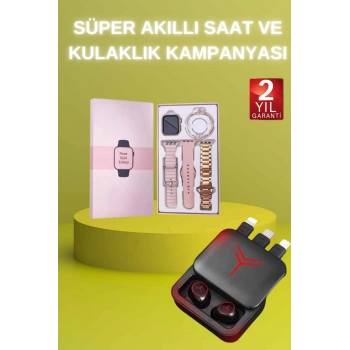 CEYLAN ADAM Powerbank Özellikli Bluetooth Kulaklık ve Nabız Ölçer Akıllı Saat Bileklik Hediyeli