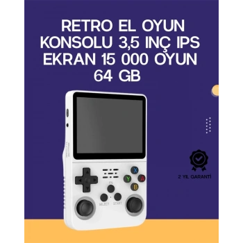 CEYLAN ADAM R36S Retro El Konsolu 64 GB – 15.000 Oyun, Geniş Platform Desteği, 3.5” IPS Ekran
