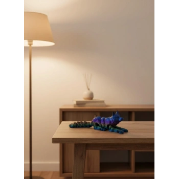 CEYLAN ADAM Rainbow hareketli kurt masa dekoru esnek eklem yapılı