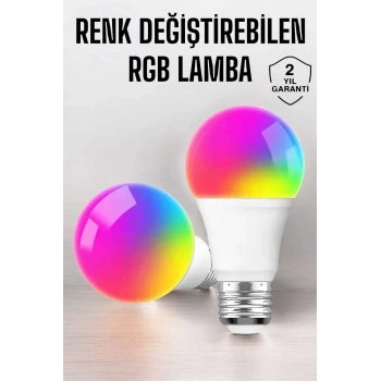 CEYLAN ADAM Renk Değiştirebilen RGB Işıklı Led Ampul A+Enerji 15 Watt Led Işık