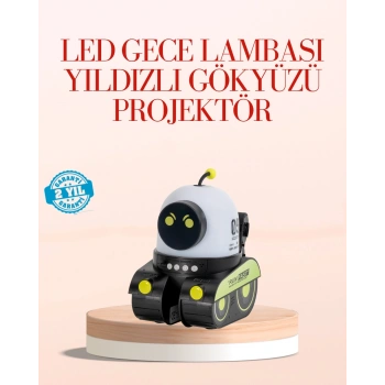 CEYLAN ADAM Robot Tasarımlı Bluetooth Hoparlörlü Yıldızlı Gökyüzü Projektör