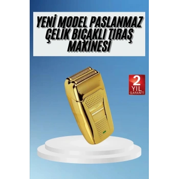 CEYLAN ADAM Sakal Kesme Tıraş Makinesi Paslanmaz Çelik Gold Şarjlı