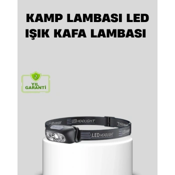 CEYLAN ADAM Şarjlı LED Kafa Feneri | 4 Modlu Akıllı Sensörlü Far | Su Geçirmez IPX5 Kamp ve Balıkçı Lambası