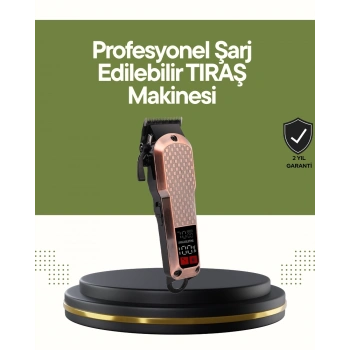 CEYLAN ADAM Şarjlı Saç Kesme Makinesi – 4 Kademeli Ayar, LCD Ekran ve Hızlı Şarj Desteği