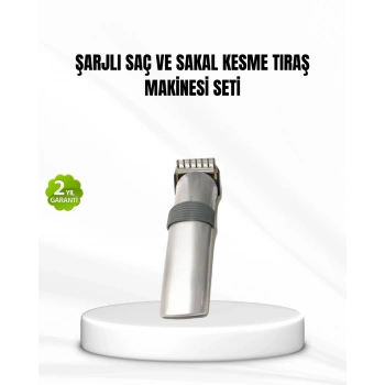CEYLAN ADAM Şarjlı Saç ve Sakal Kesme Makinesi – Paslanmaz Çelik Bıçak, Ayarlanabilir Başlık