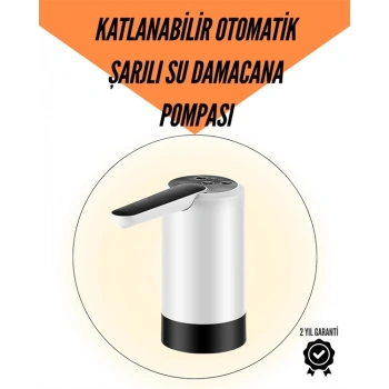 CEYLAN ADAM Şarjlı Su Pompası 8000mAh | Cam Damacana Uyumlu | Tek Tuşla Kontrol | USB Şarjlı Otomatik Dolum