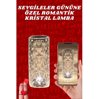 CEYLAN ADAM Sevgililer Günü İçin Hediye Kristal Lamba Sevgiliye Hediye USB Şarjlı Gece Lambası