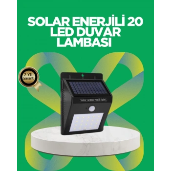 CEYLAN ADAM Solar Enerjili 20 LED Hareket Sensörlü Duvar Lambası