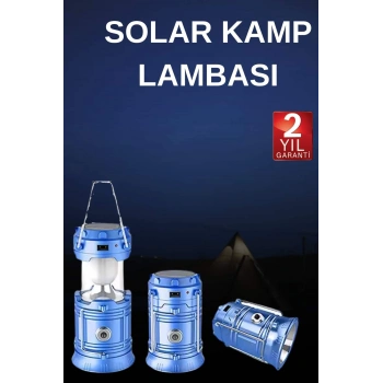 CEYLAN ADAM Solar Şarjlı Kamp Lambası Güneş Enerjili Kızaklı Kamp Feneri Çadır Feneri Led Işıldak