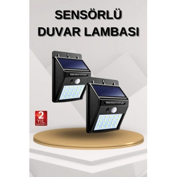 CEYLAN ADAM Solar Sensörlü Duvar Lambası Bahçe Lamba 20 Led Işık