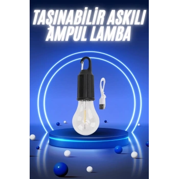 CEYLAN ADAM Taşınabilir Şarjlı Led Ampul Askılı Lamba Kamp Bahçe Lambası