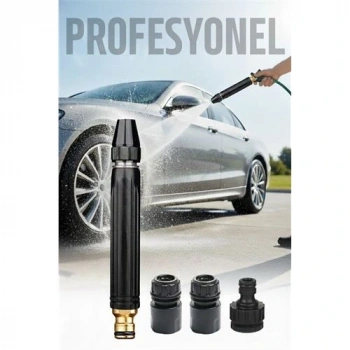 CEYLAN ADAM Tazyik Arttıran Oto Yıkama Hortum Başlığı Seti | Basınçı Oto Yıkama 3 Musluk Adaptörlü Güçlü Jet