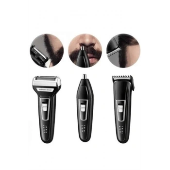 CEYLAN ADAM Tıraş Makinesi 3 Başlıklı T Başlıklı Hassas Ciltlere Özel Saç Sakal Vücut Kulak ve Burun