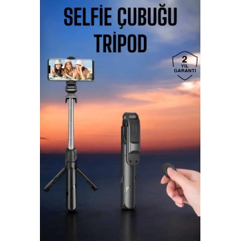 CEYLAN ADAM Tripod Kablosuz Bluetooth Bağlantılı Selfie Çubuğu 360 Derece Dönebilen