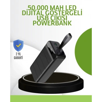 CEYLAN ADAM Ultra Güçlü 50.000 mAh Powerbank – LED Ekranlı, Çoklu Bağlantı Seçenekli, Akıllı Koruma Sistemli Şarj Ünitesi