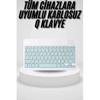 CEYLAN ADAM Uyumlu Kablosuz Bluetooth Şarj Edilebilir Mini Q Klavye