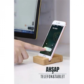CEYLAN ADAM Yan-Dik Cep Telefonu Standı Ahşap Luca Salvatore Design
