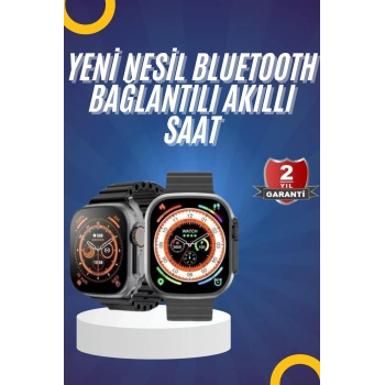 CEYLAN ADAM Yeni Model Akıllı Saat Ultra Smart Watch Gümüş Kasa 45mm Titreşim