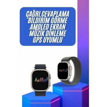 CEYLAN ADAM Yeni Nesil 3 Kordonlu Kol Saati 49 MM Amoled Ekran Akıllı Saat