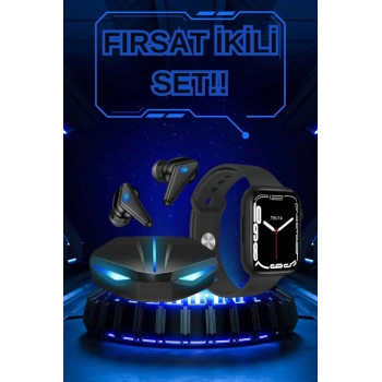 CEYLAN ADAM Yeni Nesil Akıllı Saat ve Kablosuz Kulaklık Kampanyası İkili Set Bluetooth Bağlantılı