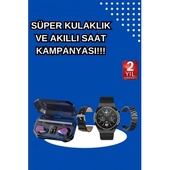 CEYLAN ADAM Yeni Nesil Kampanyası Bluetooth Bağlantılı Akıllı Saat ve Kablosuz Kulaklık Dijital Göstergeli