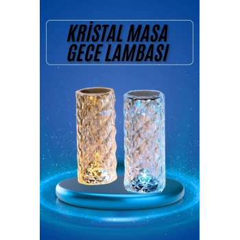 CEYLAN ADAM Yeni Nesil Modern Kristal Masa ve Gece Lambası Dokunmatik Renk Değiştirebilen