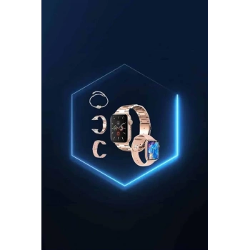 CEYLAN ADAM Yeni Nesil Pembe Dokunmatik Ekran Akıllı Saat ve Oyuncu Kulaklığı Kablosuz Bluetooth Kulaklık