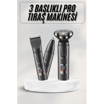 CEYLAN ADAM Yüksek Performanslı 3 Başlıklı Profesyonel Şarjlı Islak ve Kuru Kullanıma Uygun