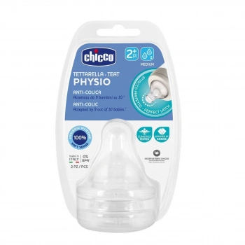Chicco Wellbeing Silikon 2li Biberon Emziği 2 ay+