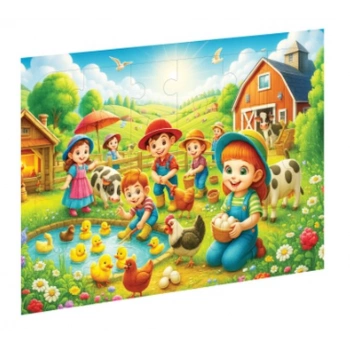 Çiftlikteki Çocukları Ahşap Puzzle
