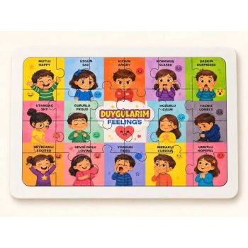 Duygularım (İngilizce) - 24 Parça Ahşap Puzzle