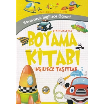 Etkinliklerle Boyama Kitabı İngilizce Taşıtlar