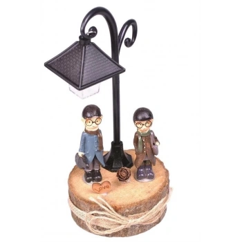 Hediyelik Işıklı Ahşap Biblo Romantik Hediye Biblo Süs Eşyası