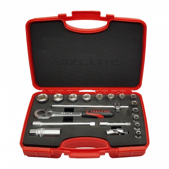 İzeltaş 1110 00 6019 3/8 Altı Köşe Lokma Anahtar Takımı 19 Parça