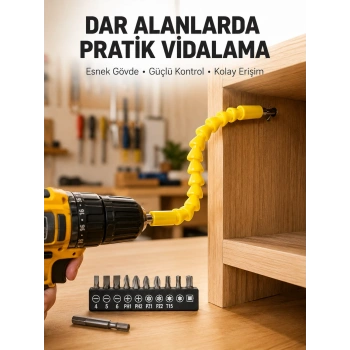 Mey İthalat® 12 Parça Akrobat Bits Seti Çok Amaçlı Vidalama Dayanıklı Çelik Yeni Nesil