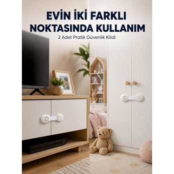 Mey İthalat® 2li Çocuk Güvenlik Kilidi Ev İçi Koruma Seti