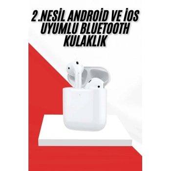 Mey İthalat® 2. Nesil Bluetooth Android ve İOS Uyumlu Kablosuz Kulaklık Çağrı Cevaplama